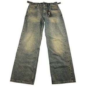 Vicinity Yellow Tinted Denim Jeans Mens Medium 32L Relaxed Straight Streetwear‎